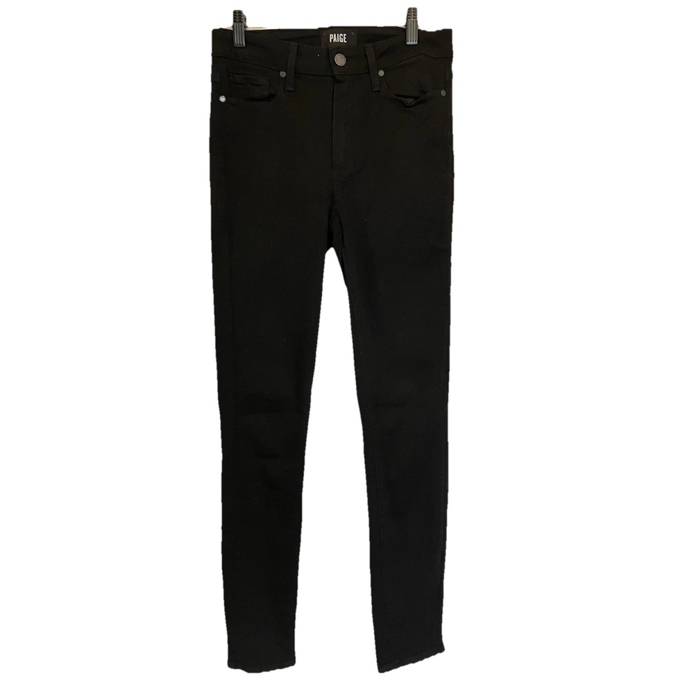 Paige Hoxton Ultra Skinny Jeans Black Women's 27 Made in USA Mid Rise Stretch